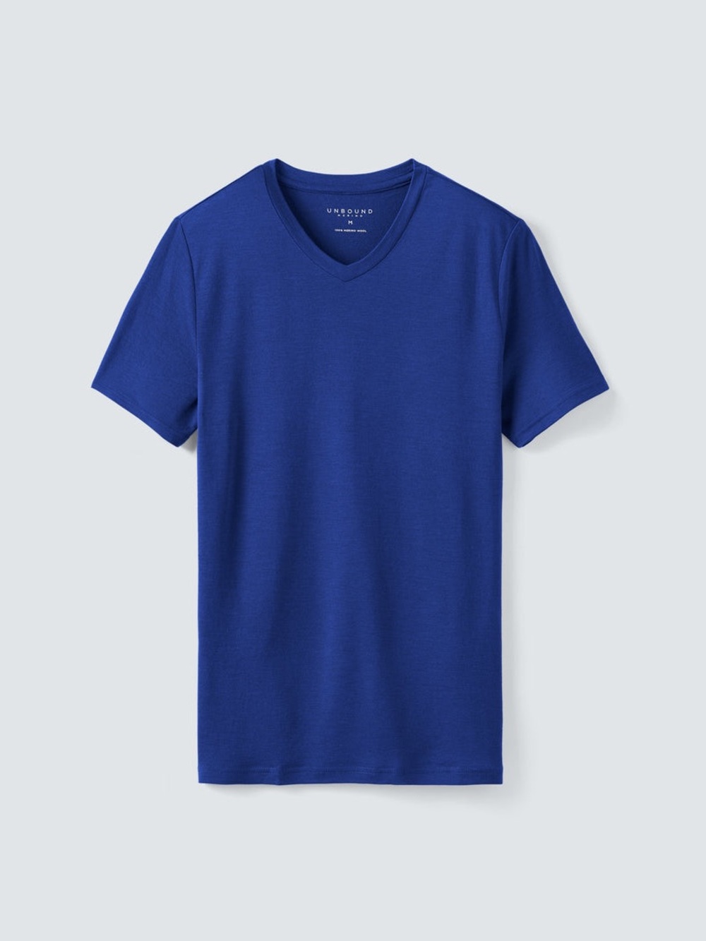 Unbound Merino Men’s Merino V-Neck Short Sleeve T-Shirt in Royal Blue Medium